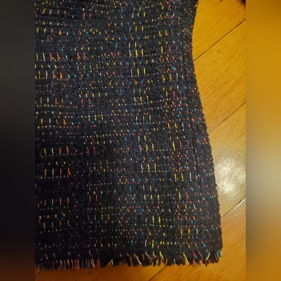 Rebecca Taylor Rainbow Tweed Jacket in Navy. Funfetti. Pleated parts. Size 6. - Picture 10 of 15